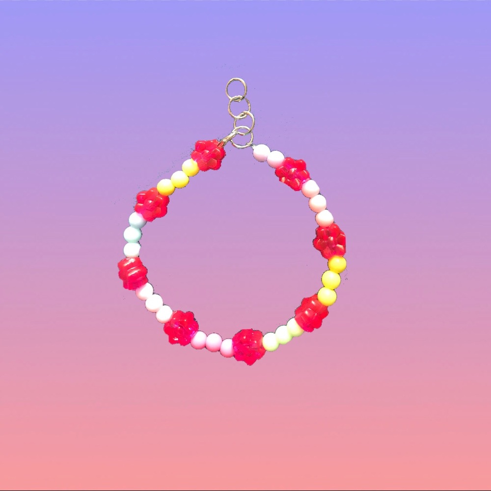 Homemade y2k flower embedded bracelet
